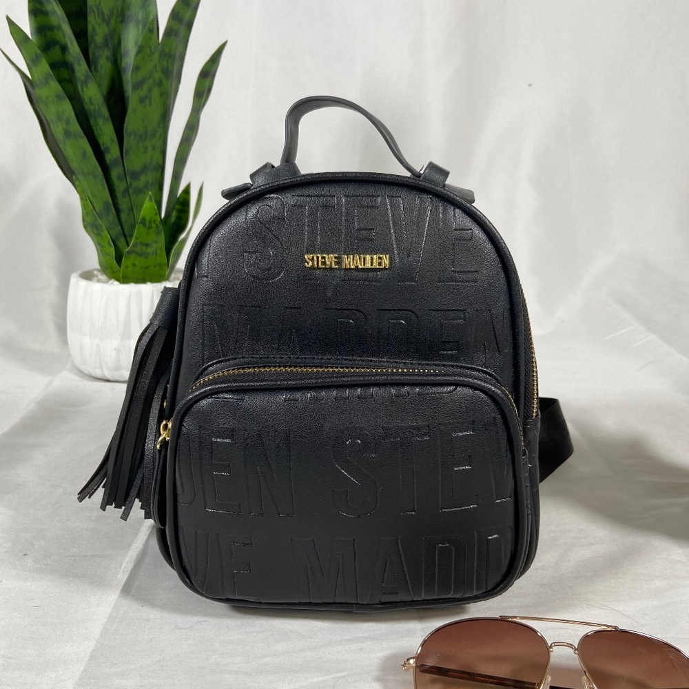 Steve Madden Black Mini Backpack